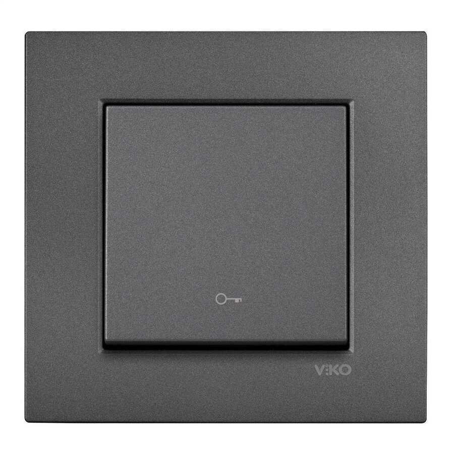 Viko Artline Novella Kapı Otomatiği Anahtarı (Çerçeve Hariç) Antrasit