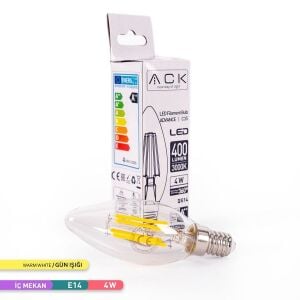 ACK 4W Rustik LED C35 Ampul 3000K AA36-00410