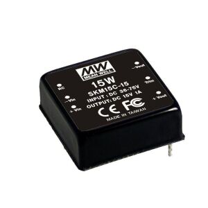 MEANWELL- SKM15C-15 36~72Vdc 15Vdc 100~1000mA  Dönüştürücü