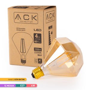 ACK 4W Rustik LED Prizmatik Ampul 2200K AB50-00420