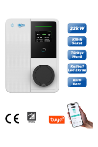 Hims HEVC-22 22kW Bireysel Duvar Tipi Araç Şarj Cihazı