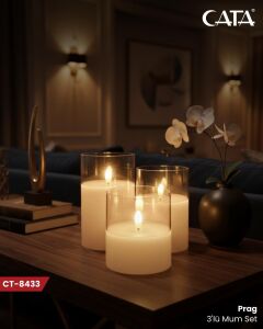 Cata Şarjlı - Dimli Berlin 3 Işık Renkli Masa Lambası CT-8433