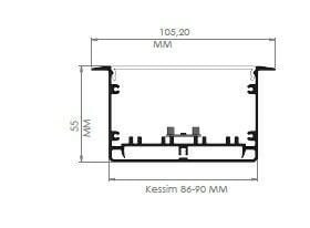 Darklight 155 68W 2290 mm 4000K Sıva Altı Linear Düz Difüzör DL1555 2250
