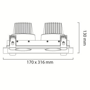 Goya Dimlenebilir 2x30W COB Led Downlight 17X31,6X13 cm GY 3042 30 Dim