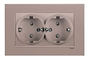 Viko Artline Novella İkili Topraklı Priz Çerçeveli Bronz ( Komple )