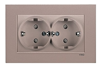 Viko Artline Novella İkili Topraklı Priz Çerçeveli Bronz ( Komple )