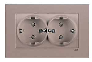 Viko Artline Novella İkili Topraklı Priz Çerçeveli Bronz ( Komple )