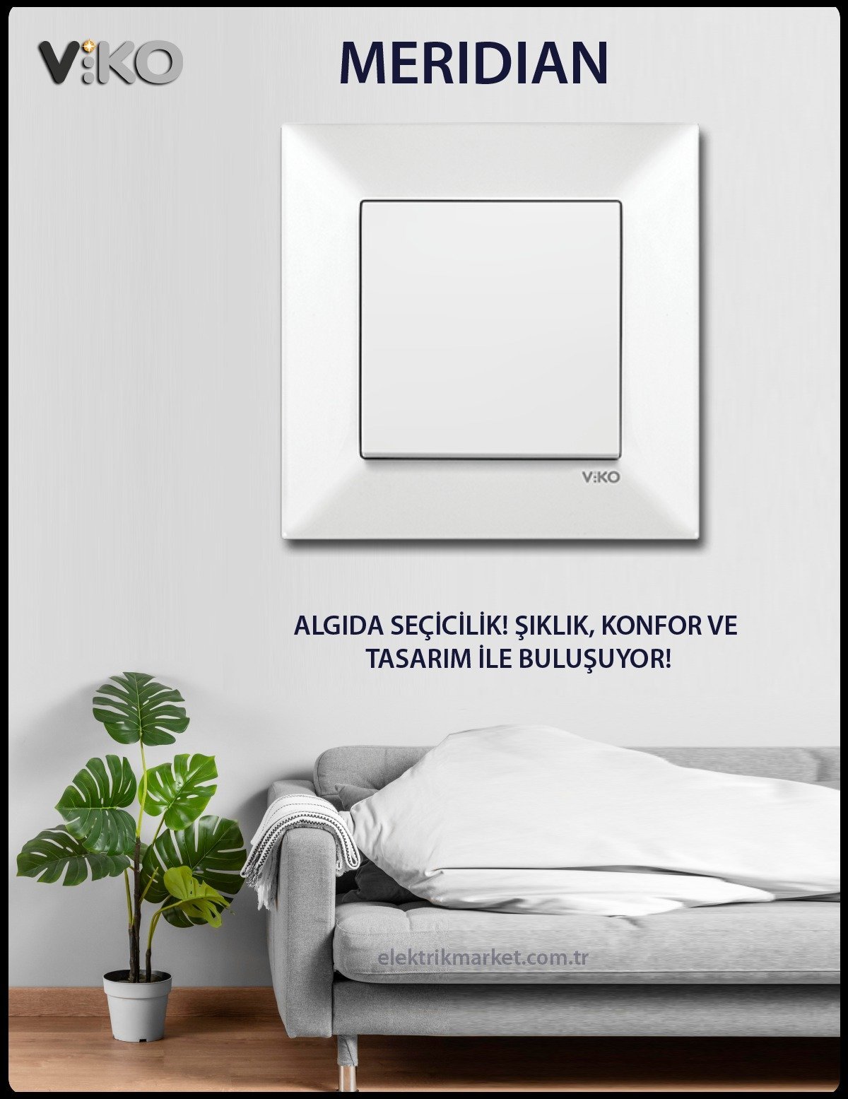 Viko Meridian Beyaz Anahtar