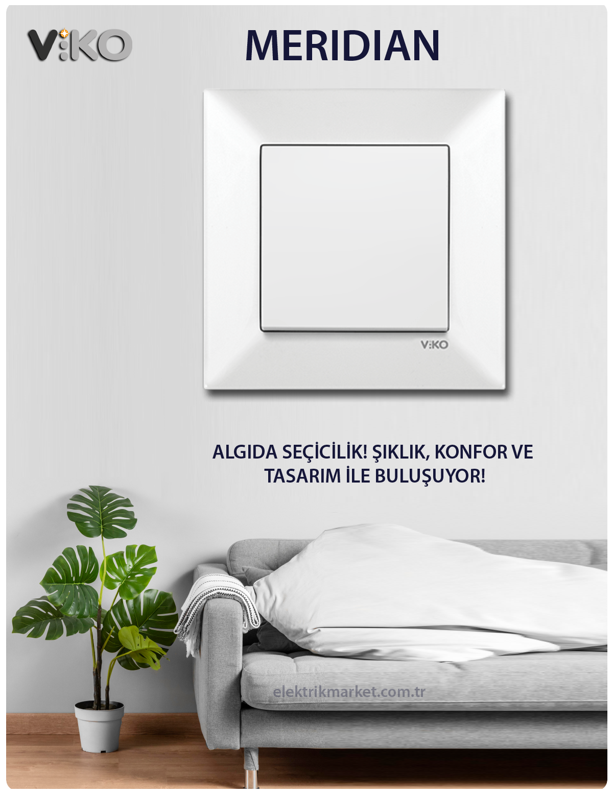 Viko Meridian Beyaz Anahtar